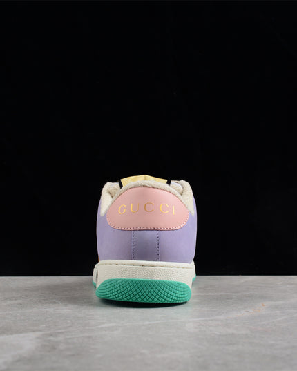 Gucci Pastel Purple Sneaker with Orange-Gold Stripe