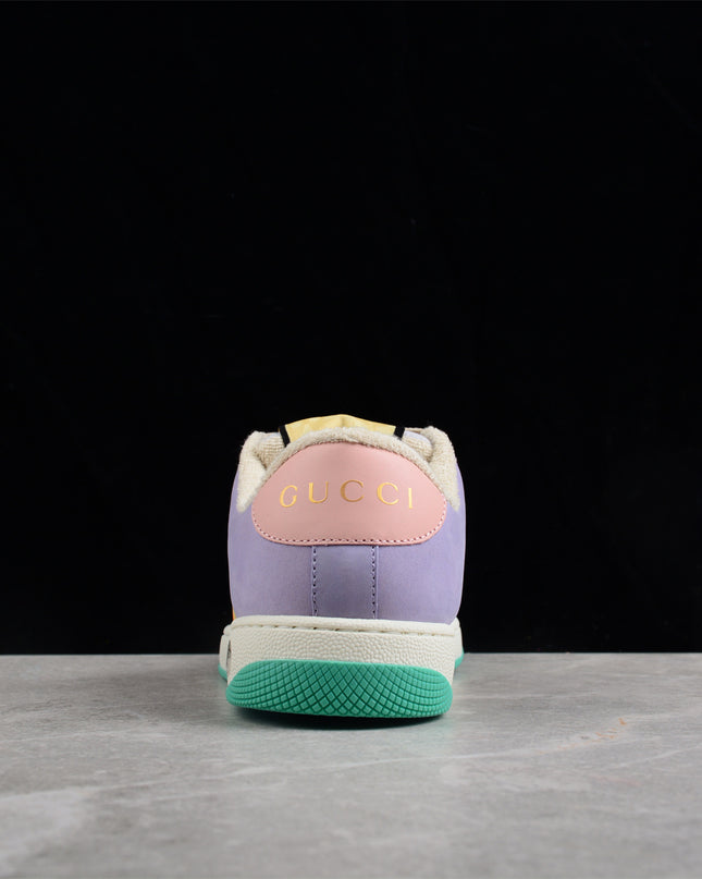 Gucci Pastel Purple Sneaker with Orange-Gold Stripe