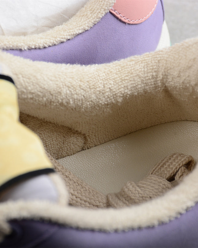 Gucci Pastel Purple Sneaker with Orange-Gold Stripe