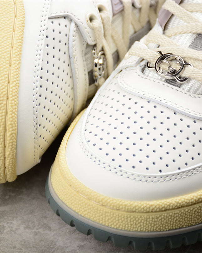 Gucci Perforated Leather Low‑Top Sneaker White Shoes