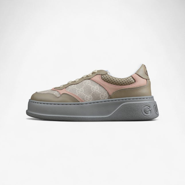 Gucci Platform Sneaker – Beige, Pink & Grey