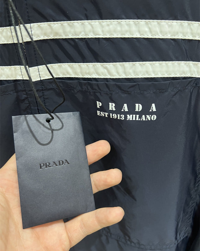 Gucci Prada Re-Nylon Technical Windbreaker Jacket – Navy Blue