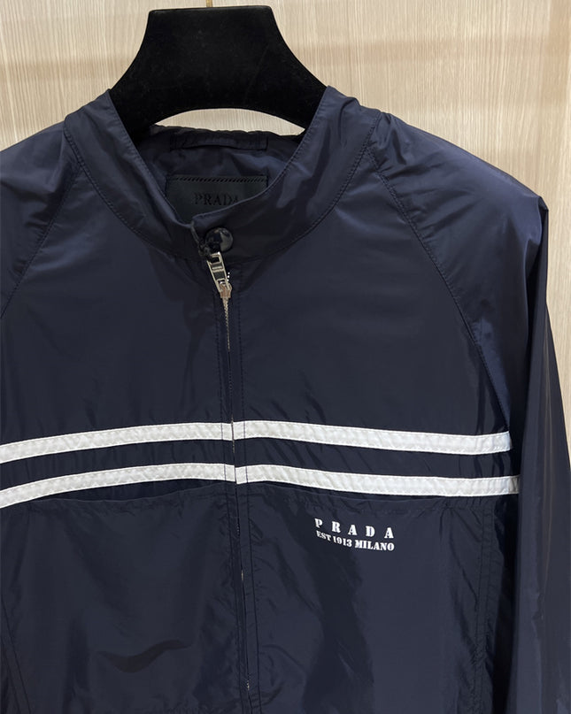 Gucci Prada Re-Nylon Technical Windbreaker Jacket – Navy Blue