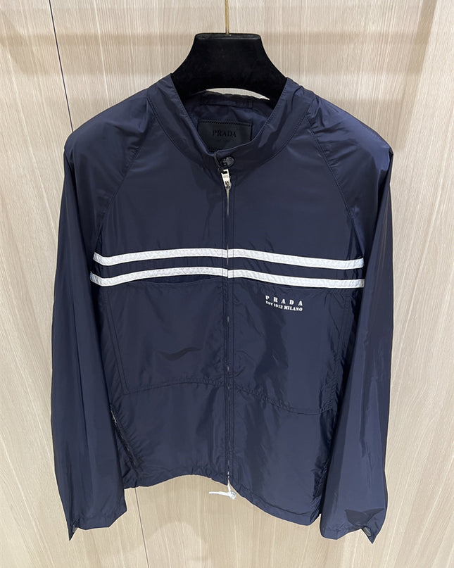 Gucci Prada Re-Nylon Technical Windbreaker Jacket – Navy Blue