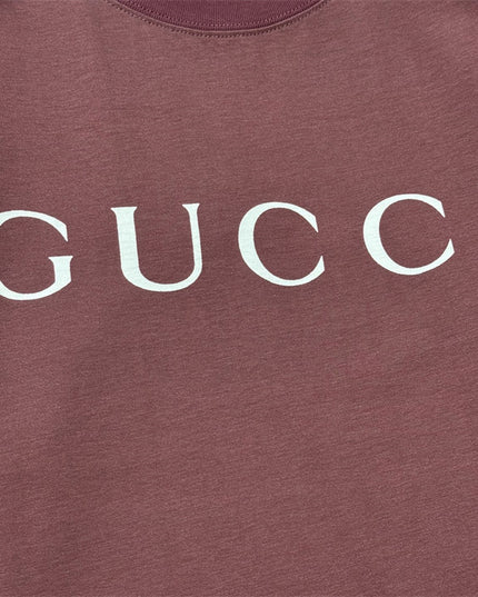 Gucci Printed Cotton-jersey T‑shirt Rosso Ancora Red Logo Design