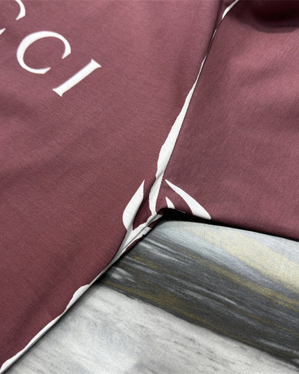 Gucci Printed Cotton-jersey T‑shirt Rosso Ancora Red Logo Design