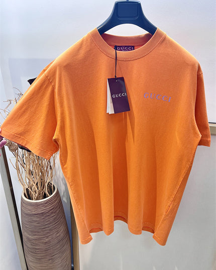 Gucci Printed Cotton‑Jersey T‑Shirt in Orange