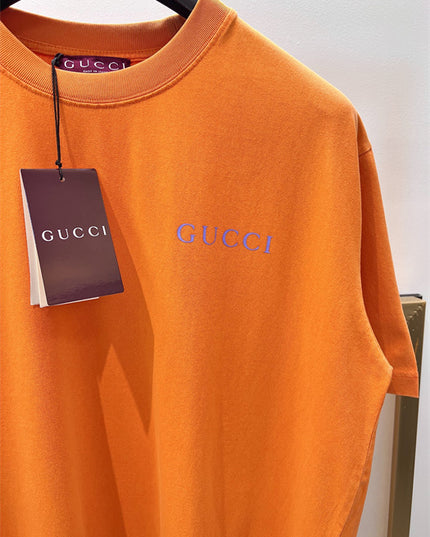 Gucci Printed Cotton‑Jersey T‑Shirt in Orange