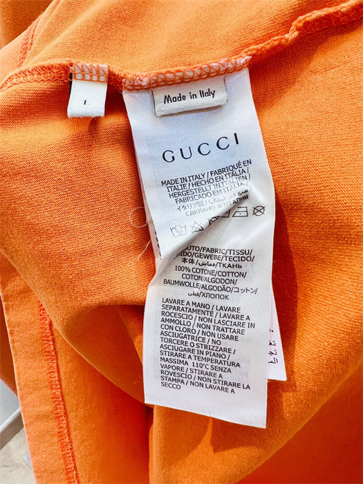 Gucci Printed Cotton‑Jersey T‑Shirt in Orange