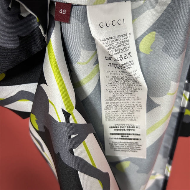 Gucci Printed Silk Camp‑Collar Shirt