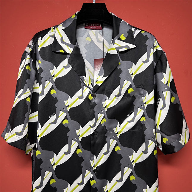 Gucci Printed Silk Camp‑Collar Shirt