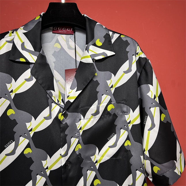 Gucci Printed Silk Camp‑Collar Shirt