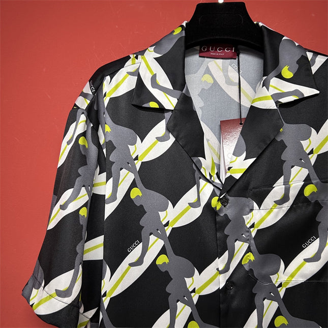 Gucci Printed Silk Camp‑Collar Shirt