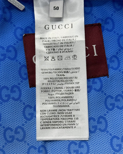 Gucci Printed Technical Poplin Zip Jacket in Gradient Blue GG Print