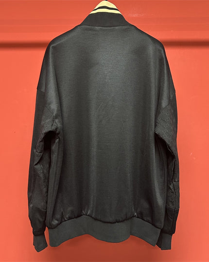 Gucci Quarter-Zip High Collar Sweatshirt – Black with Beige Stripe