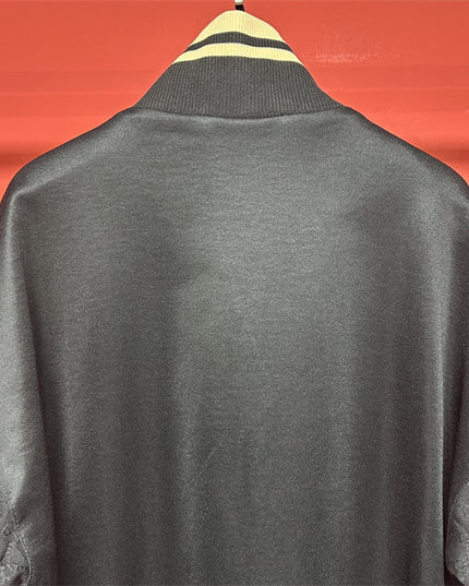 Gucci Quarter-Zip High Collar Sweatshirt – Black with Beige Stripe