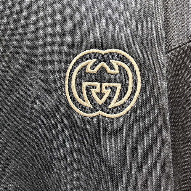Gucci Quarter-Zip High Collar Sweatshirt – Black with Beige Stripe