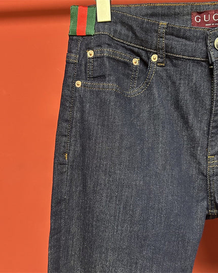 Gucci Raw Denim Jeans with Web Detail