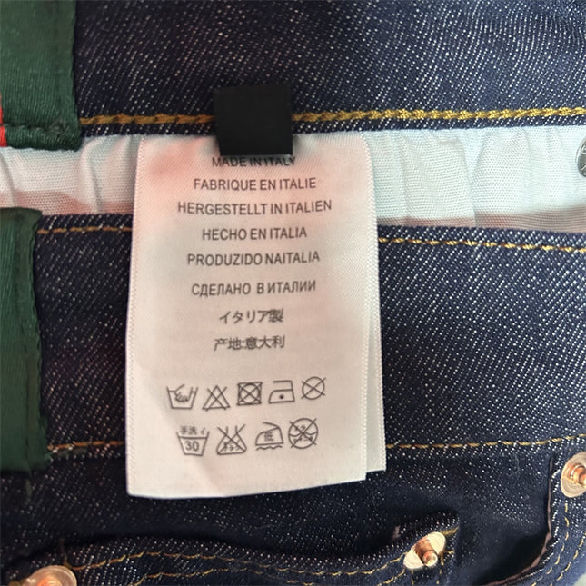 Gucci Raw Denim Jeans with Web Detail