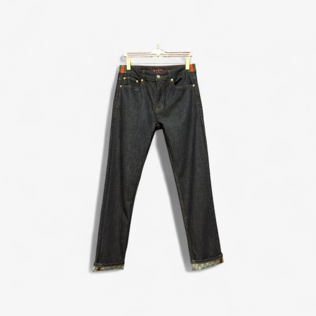 Gucci Raw Denim Jeans with Web Detail