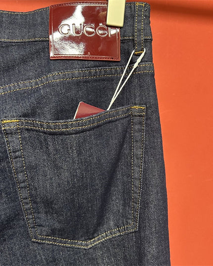 Gucci Raw Denim Jeans with Web Detail