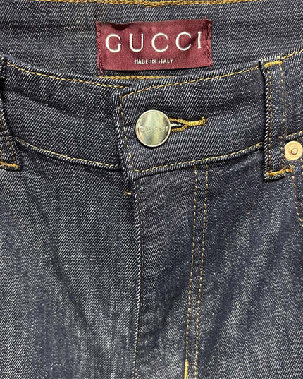 Gucci Raw Denim Jeans with Web Detail