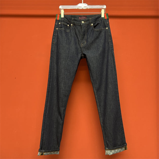 Gucci Raw Denim Jeans with Web Detail