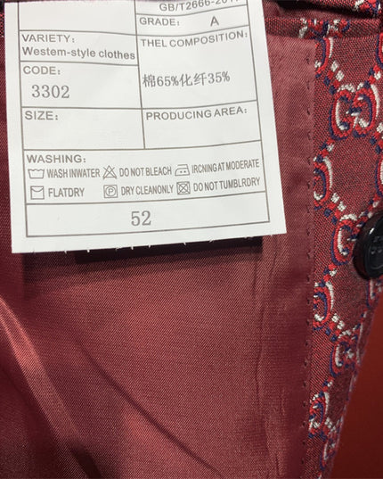 Gucci Red GG Monogram Double-Breasted Blazer