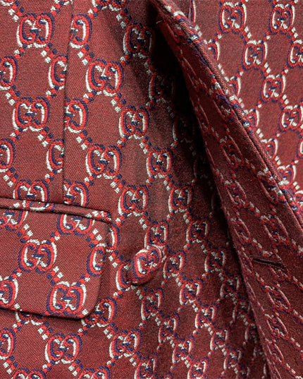 Gucci Red GG Monogram Double-Breasted Blazer