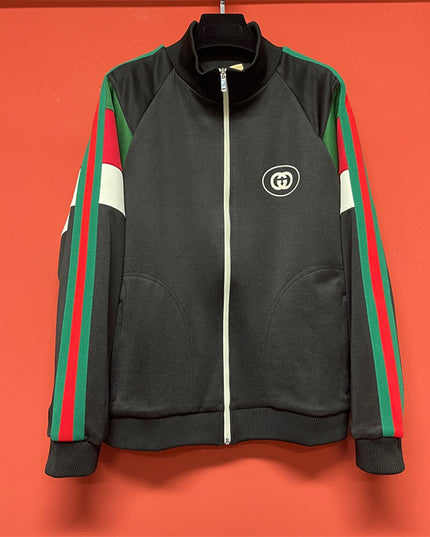 Gucci Retro-Inspired Web Stripe Track Jacket – Black