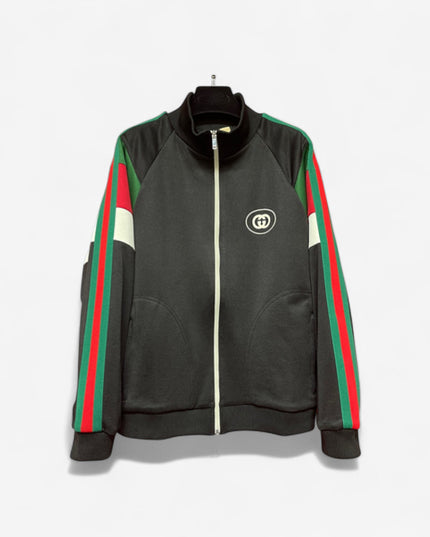 Gucci Retro-Inspired Web Stripe Track Jacket – Black