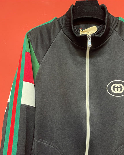 Gucci Retro-Inspired Web Stripe Track Jacket – Black