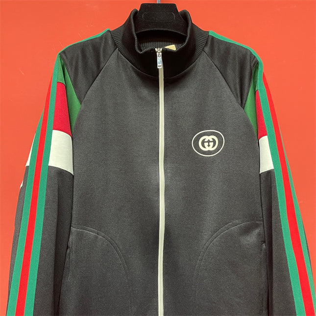 Gucci Retro-Inspired Web Stripe Track Jacket – Black