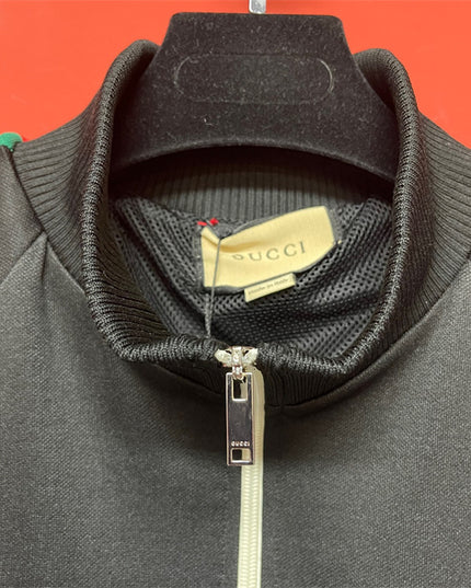 Gucci Retro-Inspired Web Stripe Track Jacket – Black