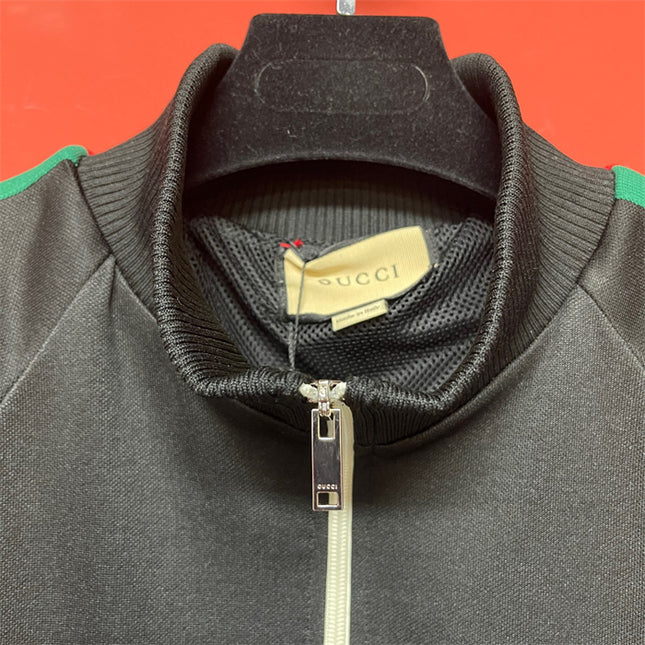 Gucci Retro-Inspired Web Stripe Track Jacket – Black