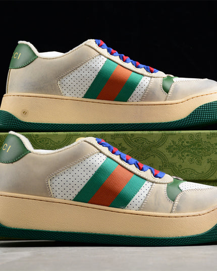Gucci Retro Platform Sneaker – Green & Orange Stripe