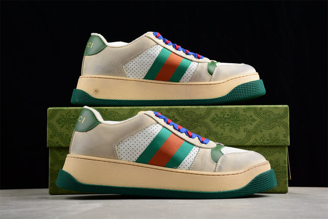 Gucci Retro Platform Sneaker – Green & Orange Stripe