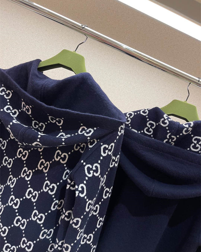 Gucci Reversible GG Monogram Hooded Zip Jacket