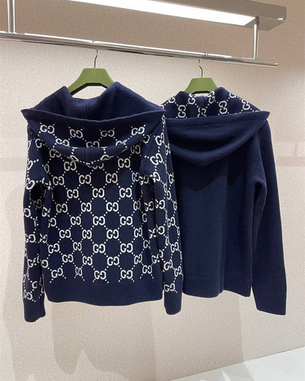 Gucci Reversible GG Monogram Hooded Zip Jacket