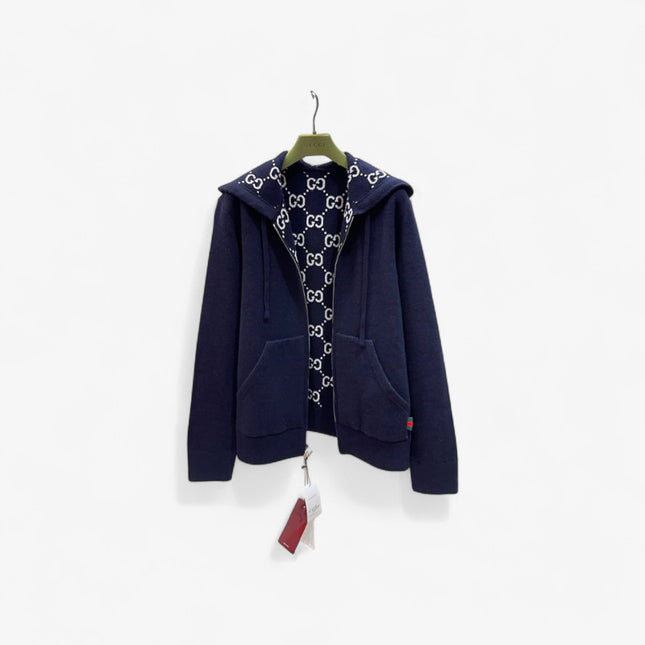 Gucci Reversible GG Monogram Hooded Zip Jacket