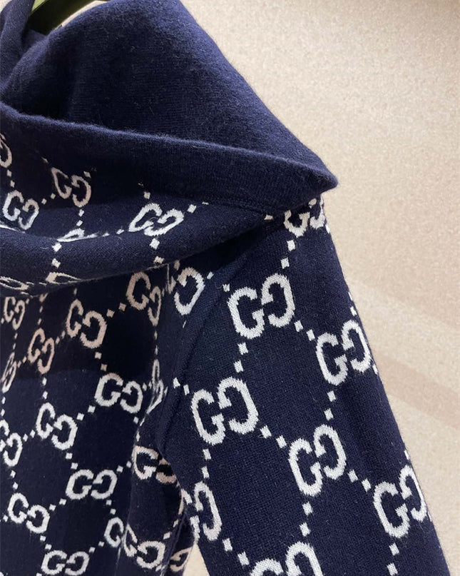 Gucci Reversible GG Monogram Hooded Zip Jacket