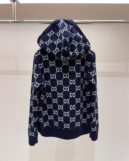 Gucci Reversible GG Monogram Hooded Zip Jacket