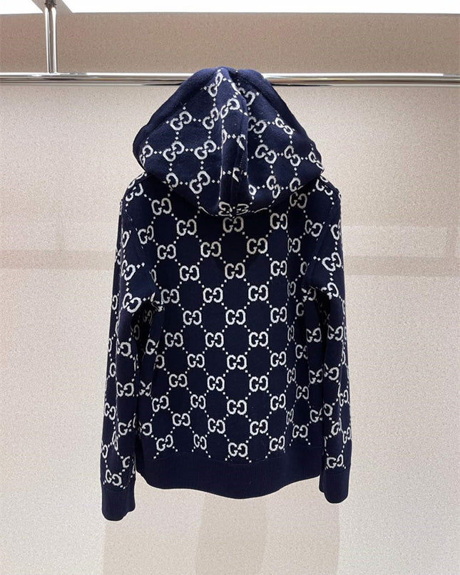 Gucci Reversible GG Monogram Hooded Zip Jacket