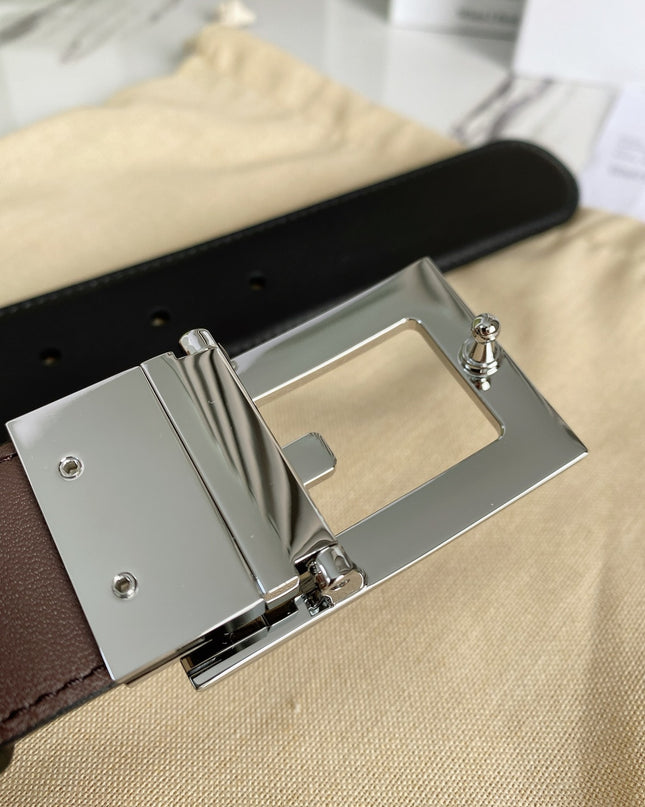 Gucci Reversible Leather Belt with Square G Buckle – Black/Brown