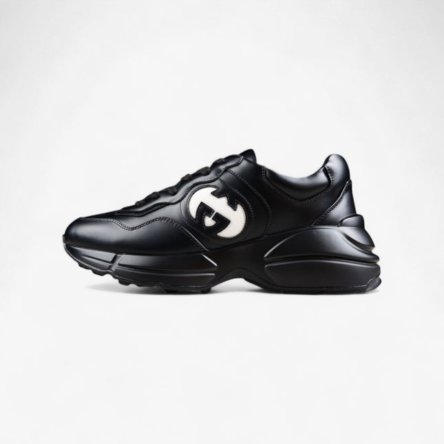 Gucci Rhyton Black Leather Sneaker