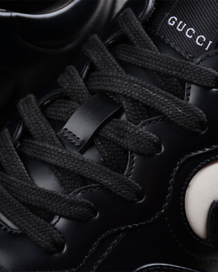 Gucci Rhyton Black Leather Sneaker