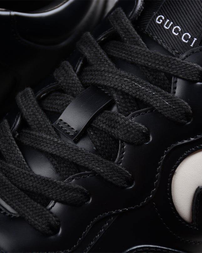 Gucci Rhyton Black Leather Sneaker