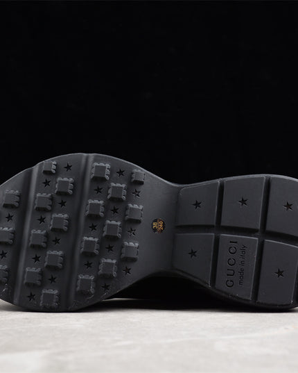 Gucci Rhyton Black Leather Sneaker
