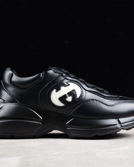 Gucci Rhyton Black Leather Sneaker