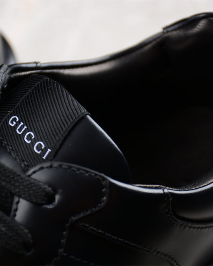 Gucci Rhyton Black Leather Sneaker